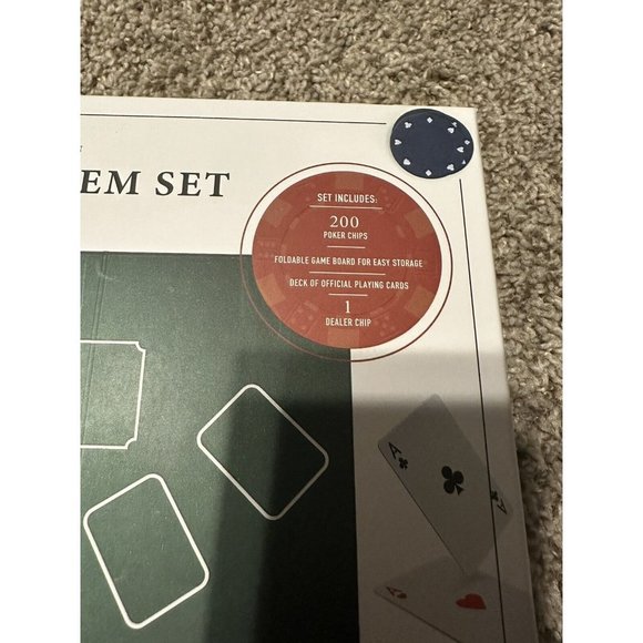 Home Collection Texas Hold’em Includes 200 Poker Chip Card Deck Dealer New - Picture 2 of 6